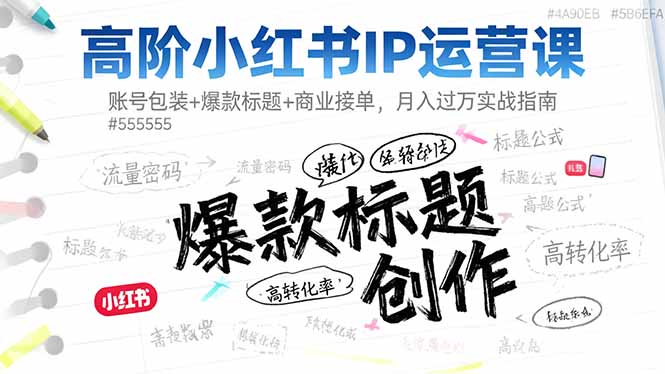 高阶小红书IP运营课:账号包装+爆款标题+商业接单,月入过万实战指南-邪修侠