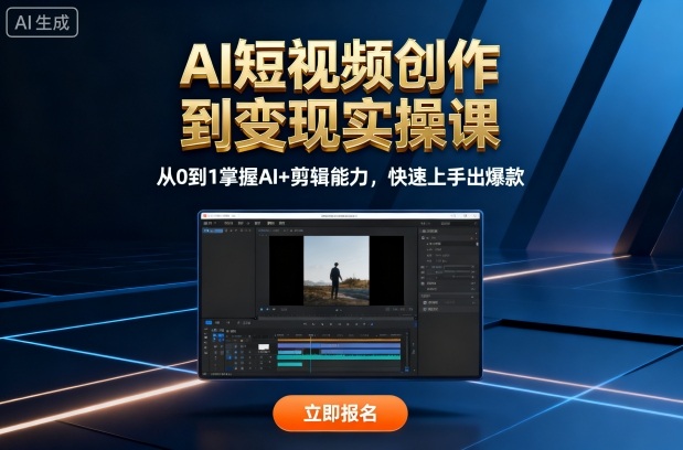AI短视频创作到变现实操课,从0到1掌握AI+剪辑能力,快速上手出爆款(更新10月)-邪修侠