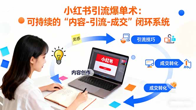 小红书引流爆单术:构建一套低成本 可持续的“内容-引流-成交”闭环系统-邪修侠