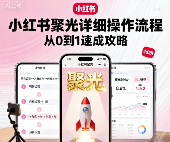 小红书聚光详细操作流程,小红书聚光从0到1速成攻略-邪修侠