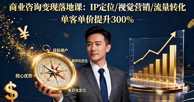 商业咨询变现落地课:IP定位/视觉营销/流量转化,单客单价提升300%-邪修侠