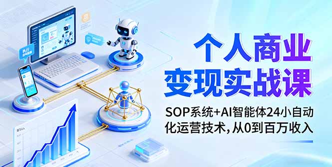 个人商业变现实战课:SOP系统+AI智能体24小自动化运营技术,从0到百万收入-邪修侠