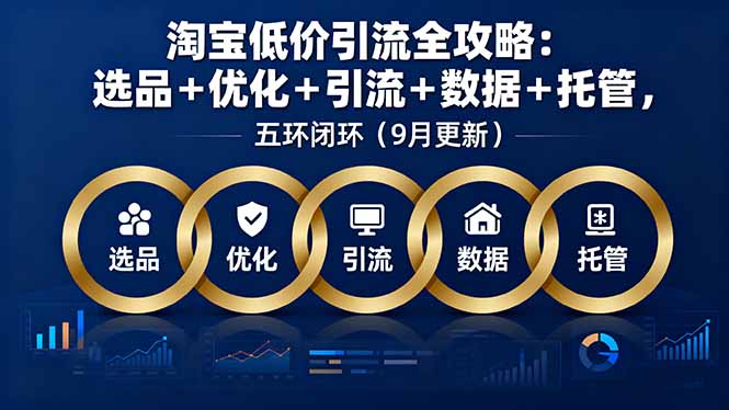 淘宝低价引流全攻略:选品+优化+引流+数据+托管,五环闭环(9月更新-邪修侠