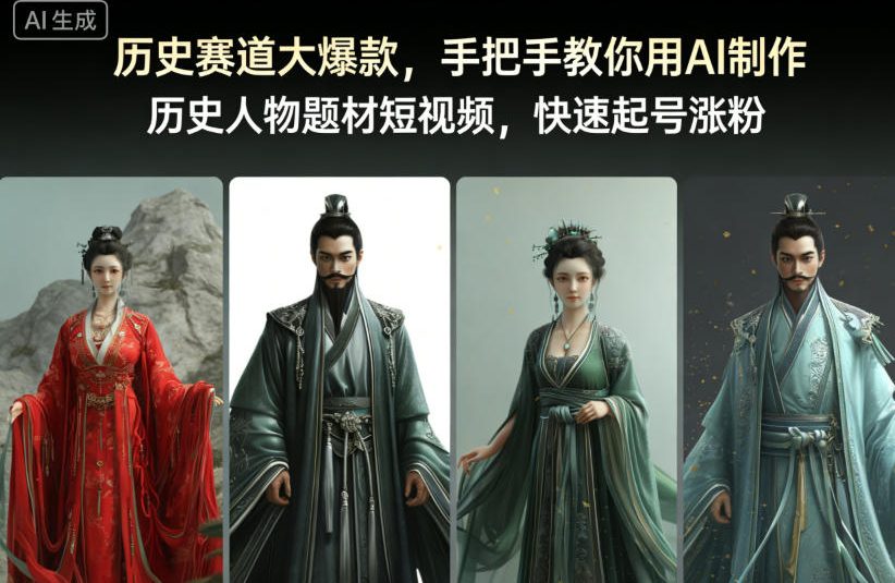 历史赛道大爆款,手把手教你用AI制作历史人物题材短视频,快速起号涨粉-邪修侠