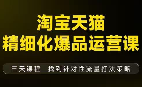猫课子幽·淘宝天猫精细化爆品运营【音频+字幕+文档】(9月12-14杭州线下课)-邪修侠
