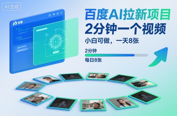 百度AI拉新项目,2分钟一个视频,小白可做,一天8张【附案例+保姆级教程】-邪修侠