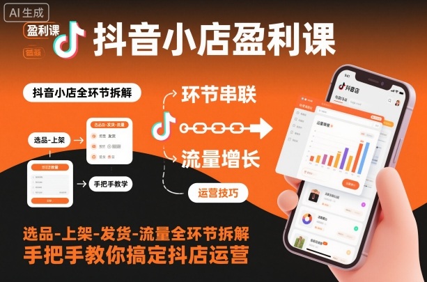 抖音小店盈利课-选品-上架-发货-流量全环节拆解,手把手教你搞定抖店运营-邪修侠