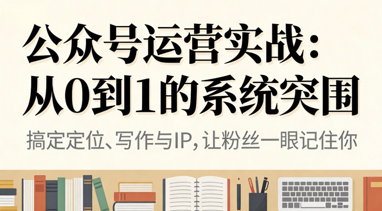 公众号运营实战：从0到1的系统突围-邪修侠