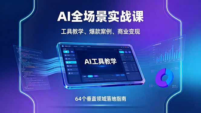 AI全场景实战课，工具教学、爆款案例、商业变现，64个垂直领域落地指南-邪修侠