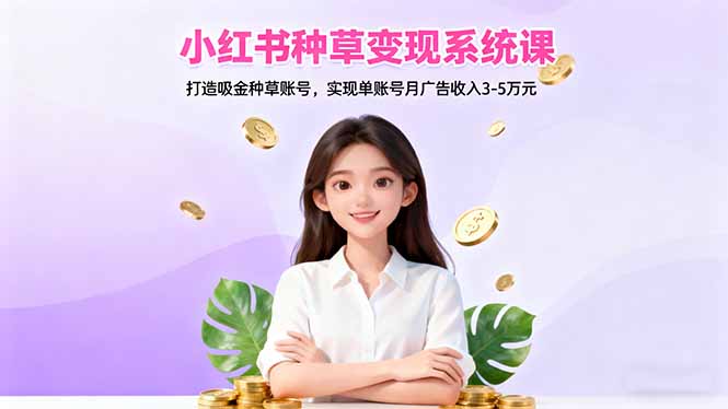 小红书种草变现系统课:打造吸金种草账号,实现单账号月广告收入3-5万元-邪修侠