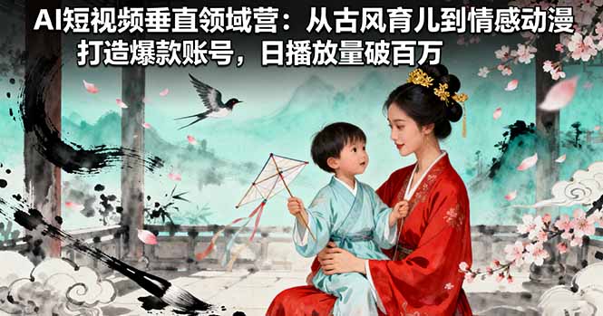 AI短视频垂直领域营:从古风育儿到情感动漫,打造爆款账号,日播放量破百万-邪修侠