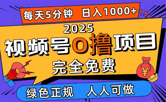 2025视频号0撸项目,5分钟一个号,日入1000+,人人可做-邪修侠