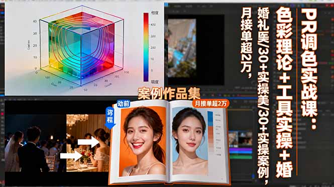 PR调色实战课:色彩理论+工具实操+婚礼医美/30+实操案例,月接单超2万-邪修侠