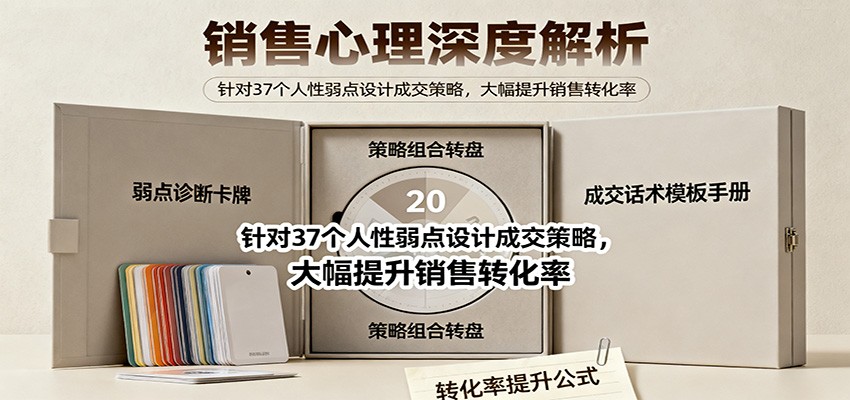 销售心理深度解析:针对37个人性弱点设计成交策略,大幅提升销售转化率!-邪修侠