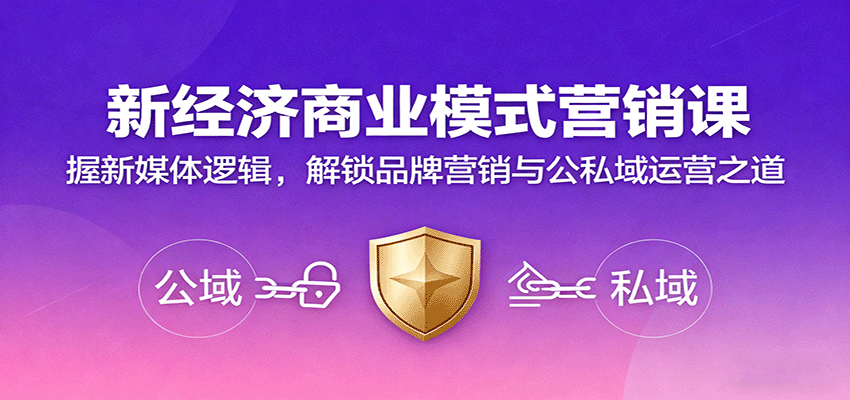 新经济商业模式营销课,握新媒体逻辑,解锁品牌营销与公私域运营之道-邪修侠