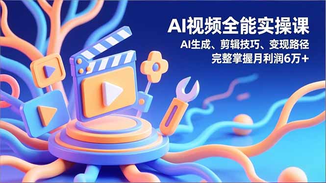 AI视频全能实操课,AI生成、剪辑技巧、变现路径,完整掌握月利润6万+-邪修侠