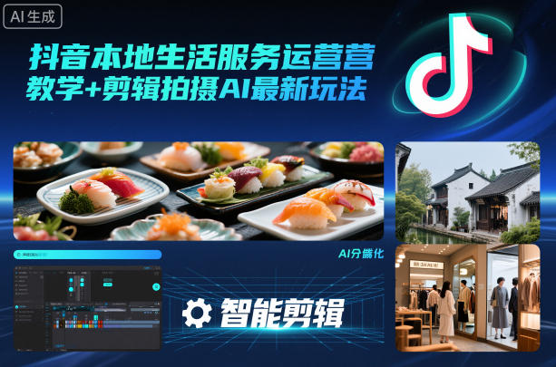 抖音本地生活服务运营教学+剪辑拍摄AI最新玩法-邪修侠