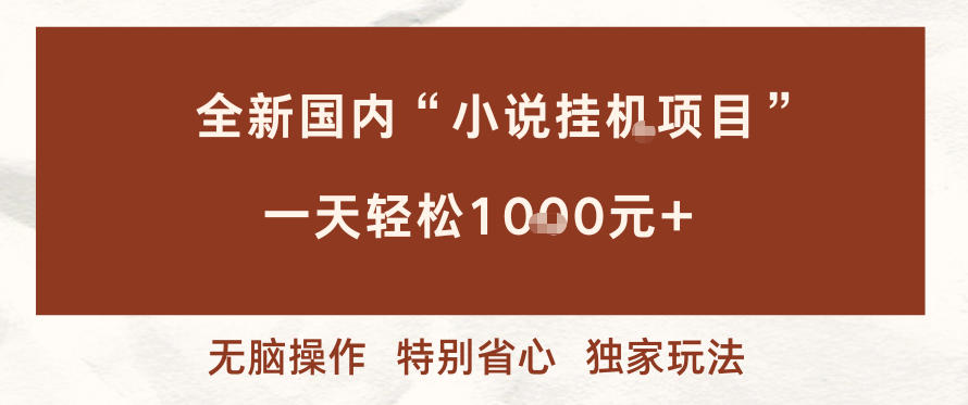 全新国内小说挂G项目,多窗口无脑跑,一天轻松1k+,特别省心【揭秘】-邪修侠