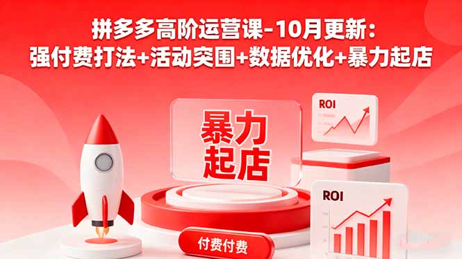 拼多多高阶运营课-10月更新:强付费打法+活动突围+数据优化+暴力起店-邪修侠