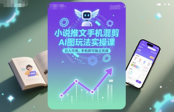 小说推文手机混剪AI图玩法实操课,日入可观,手机即可独立完成-邪修侠