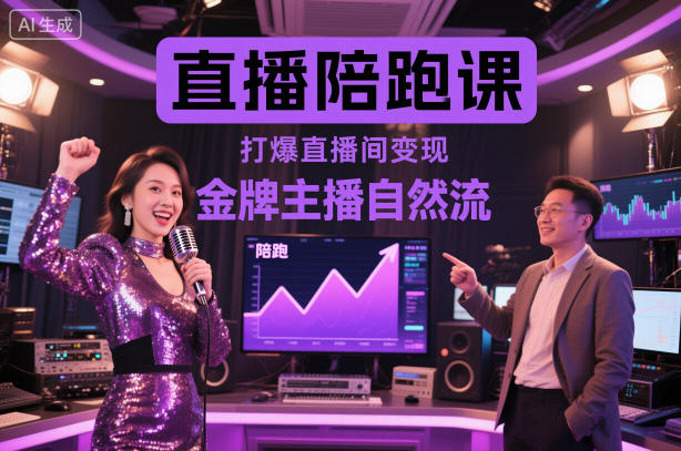 直播陪跑课,金牌主播自然流打爆直播间,复制高变现玩法-邪修侠