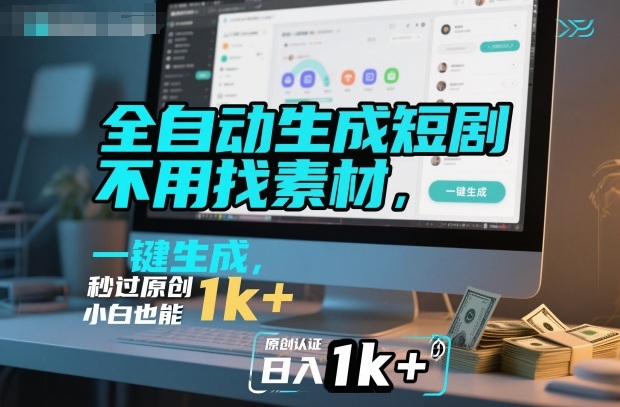 全自动生成短剧,不用找素材,不用剪辑,一键生成,秒过原创,小白也能轻松日入1k+【揭秘】-邪修侠