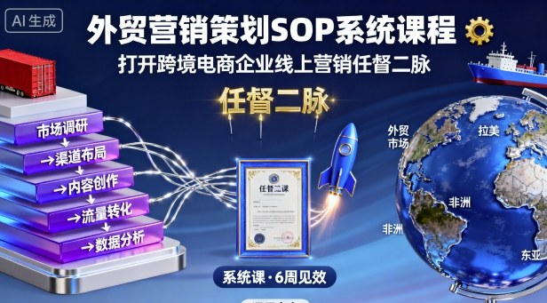 外贸营销策划SOP系统课程,打开跨境电商企业线上营销任督二脉-邪修侠