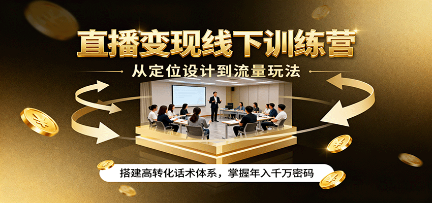 直播变现线下训练营,从定位设计到流量玩法,搭建高转化话术体系,掌握年入千万密码-邪修侠