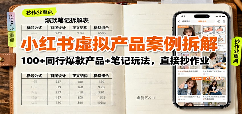 小红书虚拟产品案例拆解:100+同行爆款产品+笔记玩法,直接抄作业-邪修侠