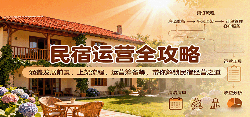 民宿运营全攻略:涵盖发展前景、上架流程、运营筹备等,带你解锁民宿经营之道-邪修侠