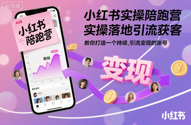 小红书实操陪跑营,实操落地引流获客,教你打造一个持续引流变现的账号-邪修侠