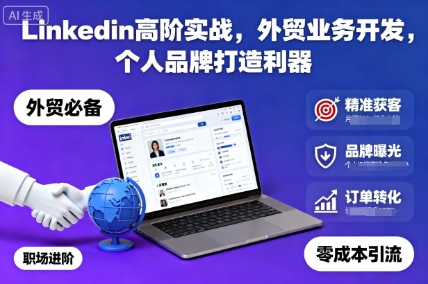 Linkedin高阶实战,外贸业务开发,个人品牌打造利器-邪修侠