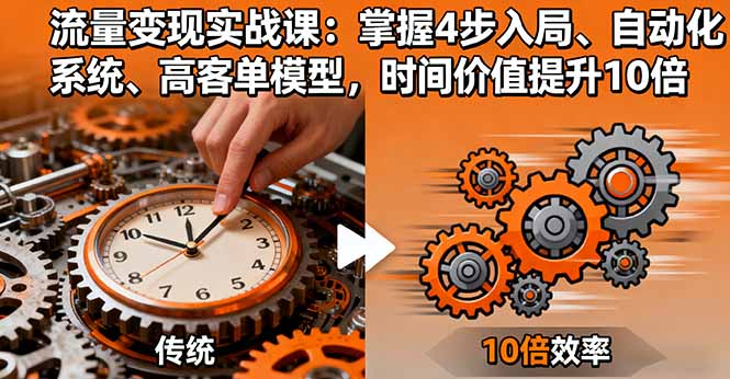 流量变现实战课:掌握4步入局、自动化系统、高客单模型,时间价值提升10倍-邪修侠