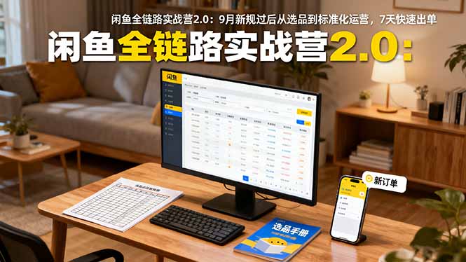 闲鱼全链路实战营2.0:9月新规过后从选品到标准化运营,7天快速出单-邪修侠