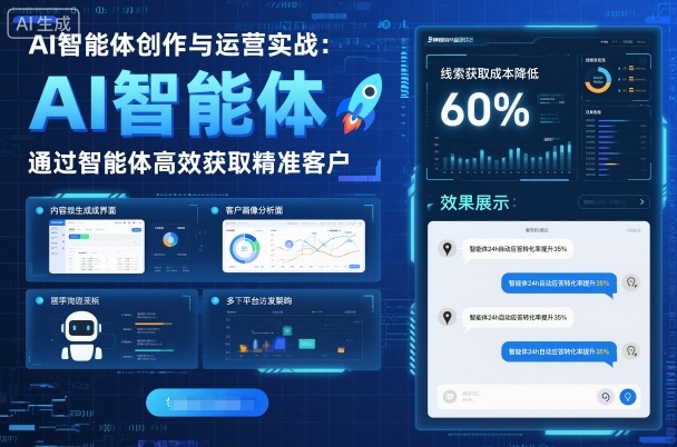 AI智能体创作与运营实战,实体门店通过智能体高效获取精准客户-邪修侠