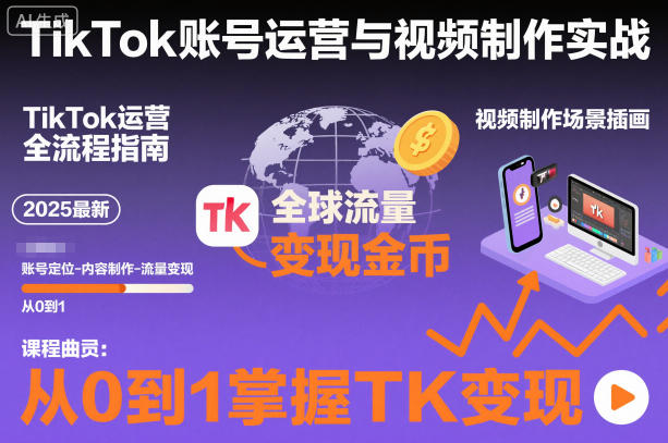 2025最新TikTok账号运营与视频制作实战全流程,从0到1掌握TK变现(含11月最新TK搬运技术)-邪修侠