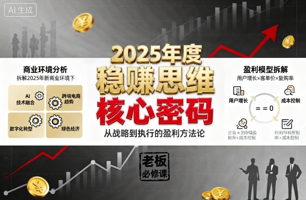 2025年度稳賺思维老板创业营,拆解2025年新商业环境下,企业实现持续盈利的核心密码-邪修侠