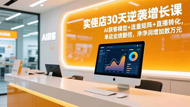 实体店30天逆袭增长课,AI获客模型+流量矩阵+直播转化,单店业绩翻倍,净利润增加数万元-邪修侠