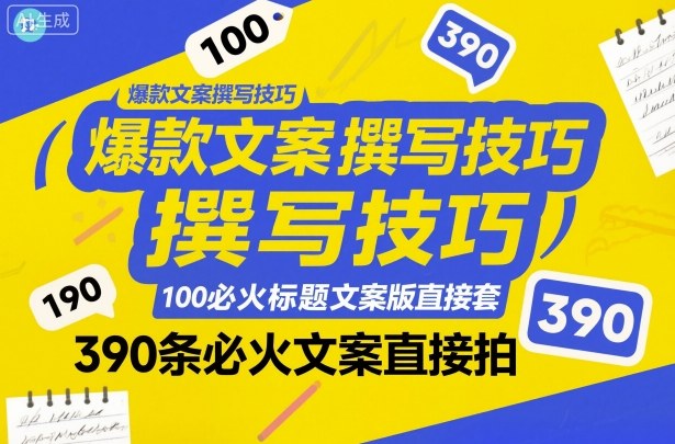 爆款文案撰写技巧,100个必火标题文案模版直接套,390条必火文案直接拍-邪修侠