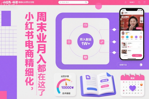 小红书电商精细化运营全流程,周末副业月入1W+,全套方法都在这了-邪修侠