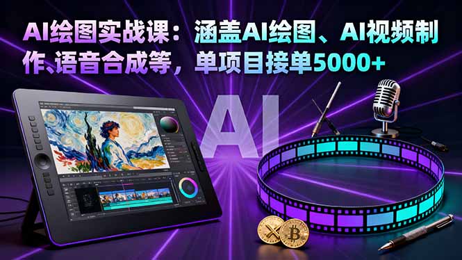 AI绘图实战课:涵盖AI绘图、AI视频制作、语音合成等,单项目接单5000+-邪修侠