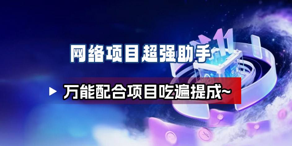 网络项目万能辅助工具_万能配合拉新项目吃遍提成-邪修侠