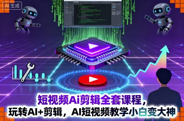 短视频Ai剪辑全套课程,玩转AI+剪辑,AI短视频教学小白变大神-邪修侠