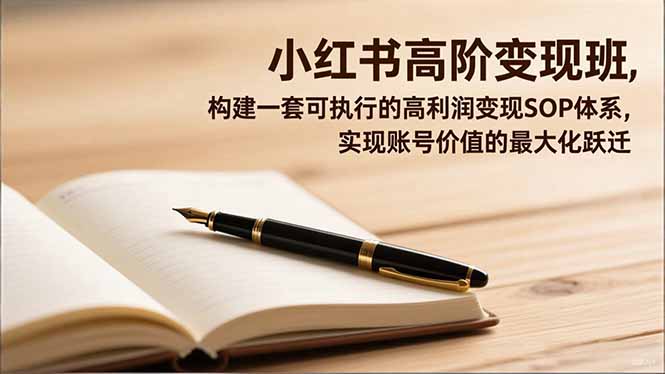 小红书高阶变现班,构建一套可执行的高利润变现SOP体系,实现账号价值的最大化跃迁-邪修侠