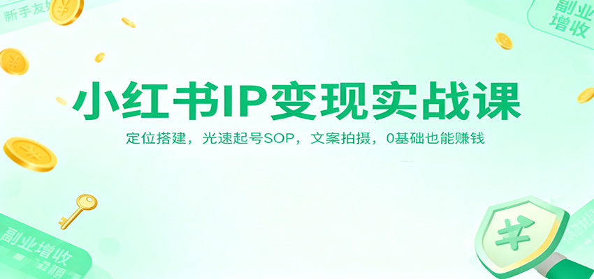 小红书IP变现实战课：定位搭建，光速起号SOP，文案拍摄，0基础也能赚钱-邪修侠
