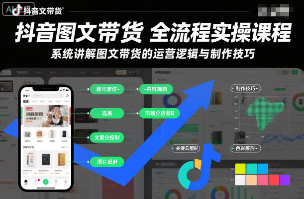 抖音图文带货全流程实操课程,系统讲解图文带货的运营逻辑与制作技巧-邪修侠