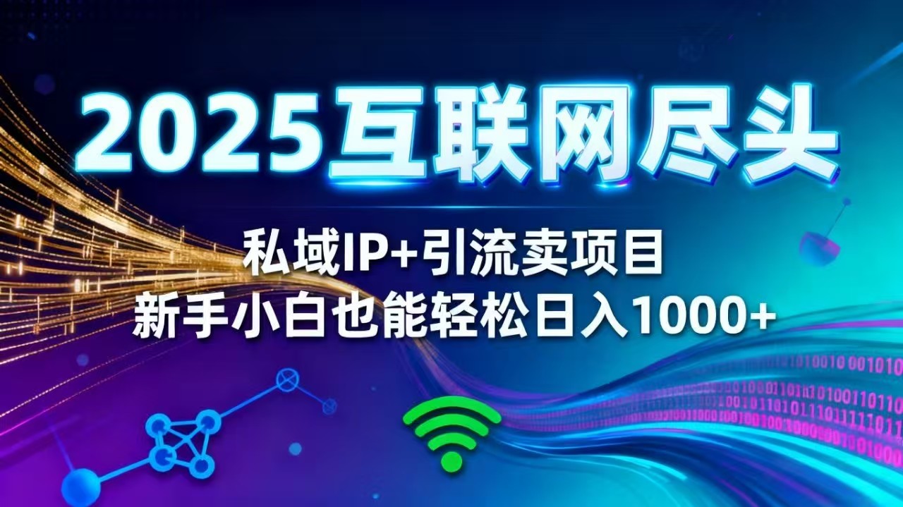 2025网创尽头王炸项目!私域 IP + 精准引流,新手小白在家躺赚日入 1000+-邪修侠