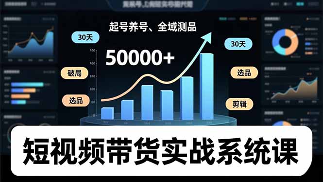 短视频带货实战系统课,起号养号、选品剪辑、全域测品,新手30天破局月佣金50000+-邪修侠