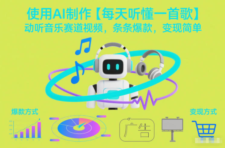 使用AI制作【每天听懂一首歌】动听音乐赛道视频,条条爆款,变现简单-邪修侠