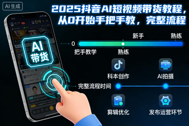 2025抖音AI短视频带货教程,从0开始手把手教,完整流程-邪修侠
